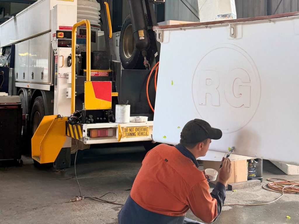 EWP refurbishment underway in the EWP Systems workshop on the Sunshine Coast.